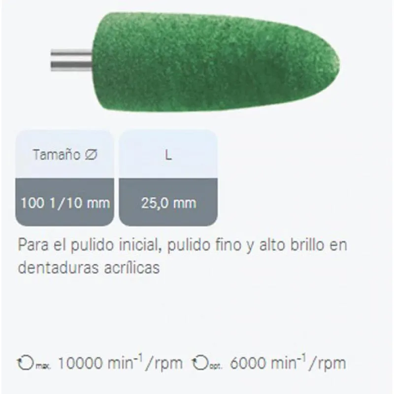 PULIDOR KOMET PM - 9603.104.100 VERDE - 10UDS. P/ACRILICOS