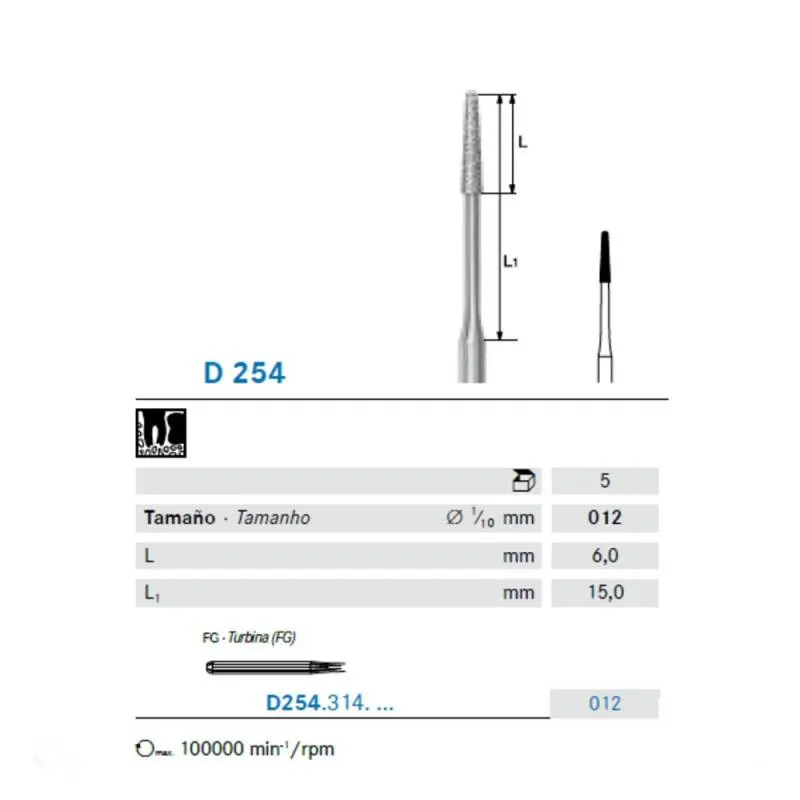 FRESAS DIAMANTE KOMET FG - D254.314.012 5UDS.