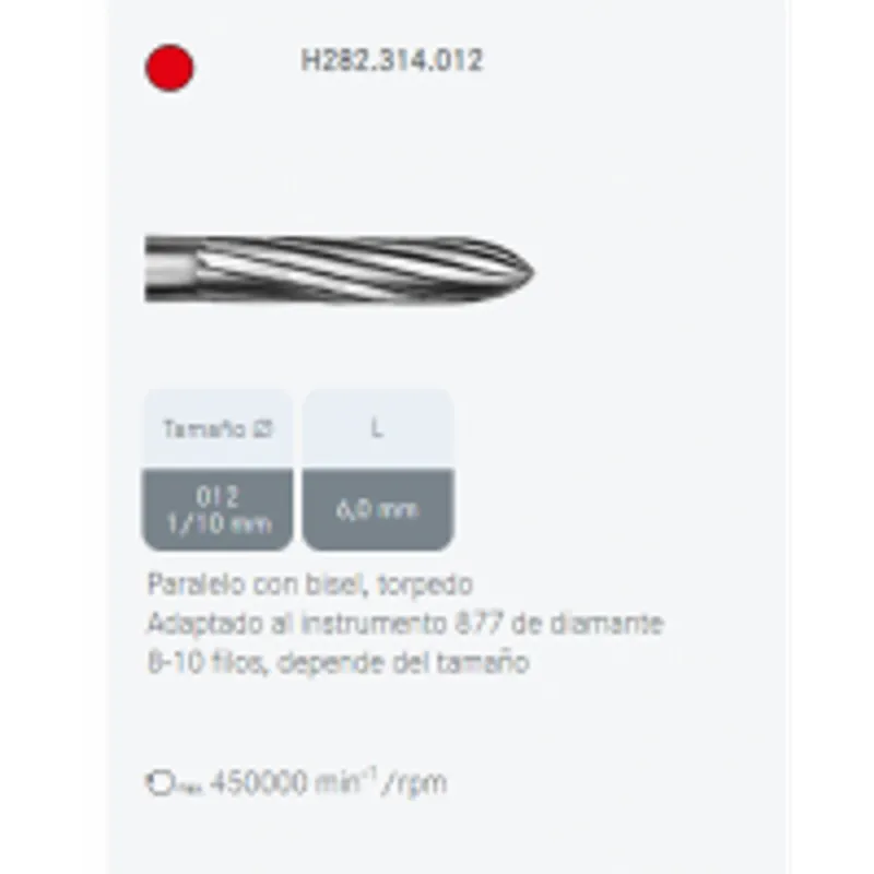 Fresas Carbide Komet FG - H282.314.012 Cx5uds