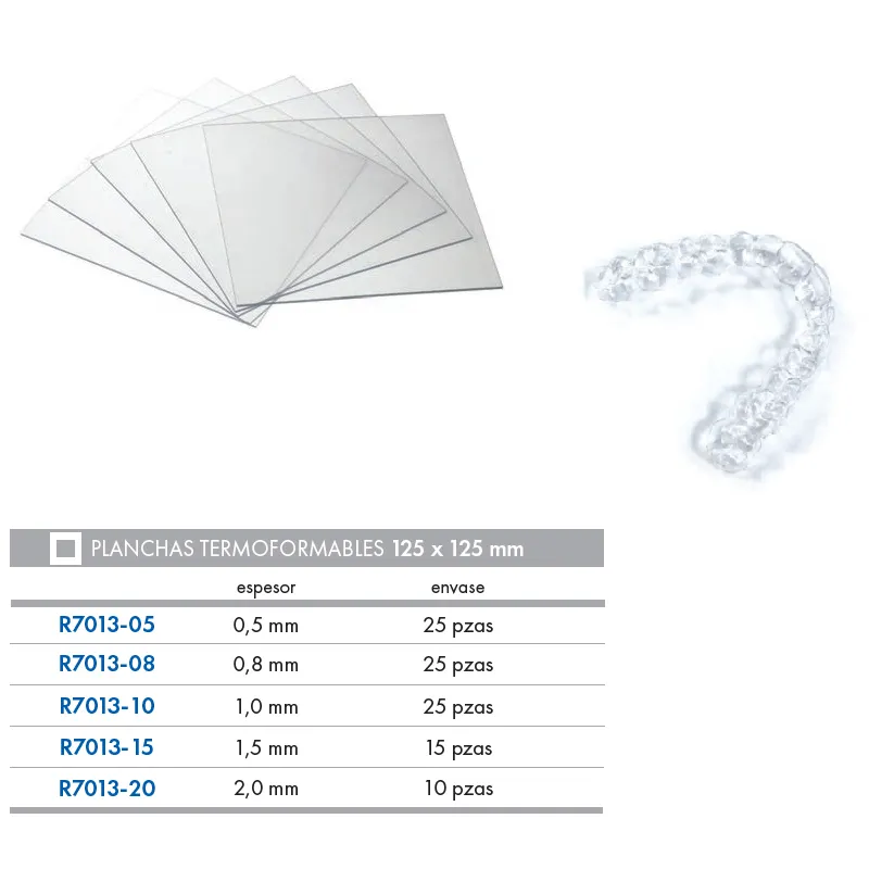 PLANCHAS LEONE TERMOCONF. CUADRADA 1.5MM 125X125 15UDS