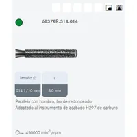 FRESAS DIAMANTE KOMET FG - 6837KR.314.014 5UDS.GRANO GRUESO