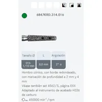 FRESAS DIAMANTE KOMET FG - 6847KRD.314.016 5UDS.GRANO GRUESO