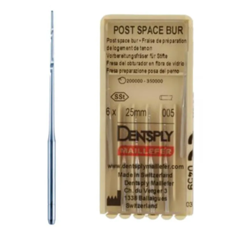 POST SPACE BUR 25MM/007 FRESAS PARA THERMAFIL - 6UDS