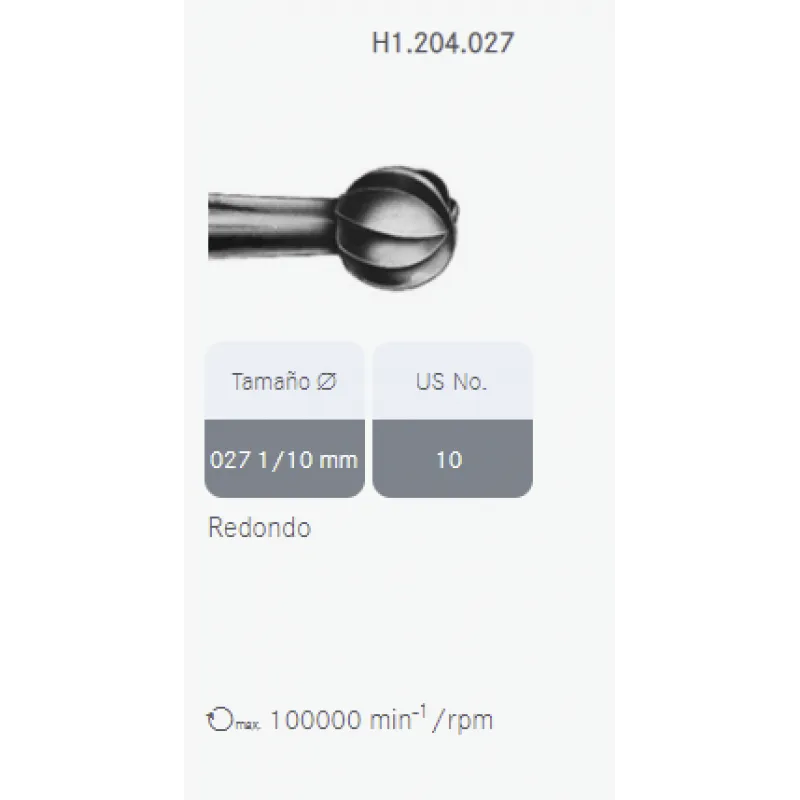 FRESA CARBURO TUNGSTENO BOLA H1.204