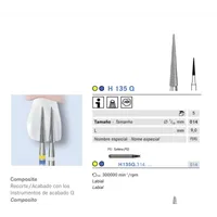 FRESAS CARBIDE KOMET FG - H135Q.314.014 -5UDS. ACABADO COMPO