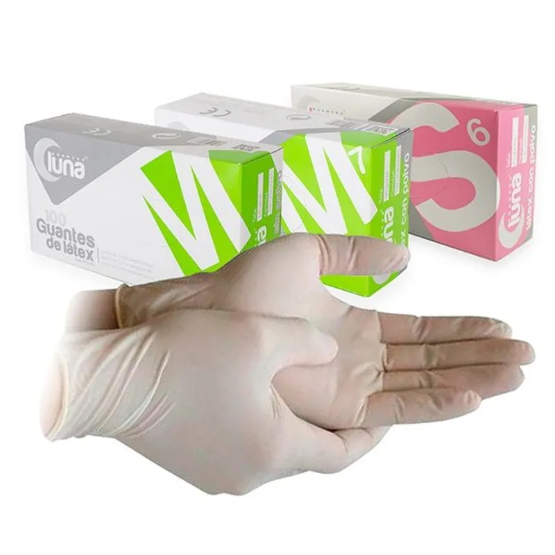 GUANTES DE LÁTEX SIN POLVO - PEQUEÑOS - TALLA S