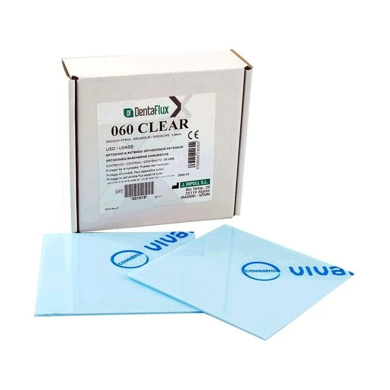 PLANCHAS CLEAR DENTAFLUX 1mm 040 - 25uds