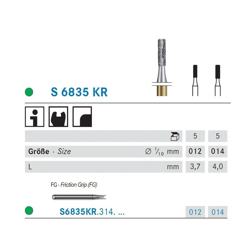 FRESAS DIAMANTE KOMET FG - 6835KR.314