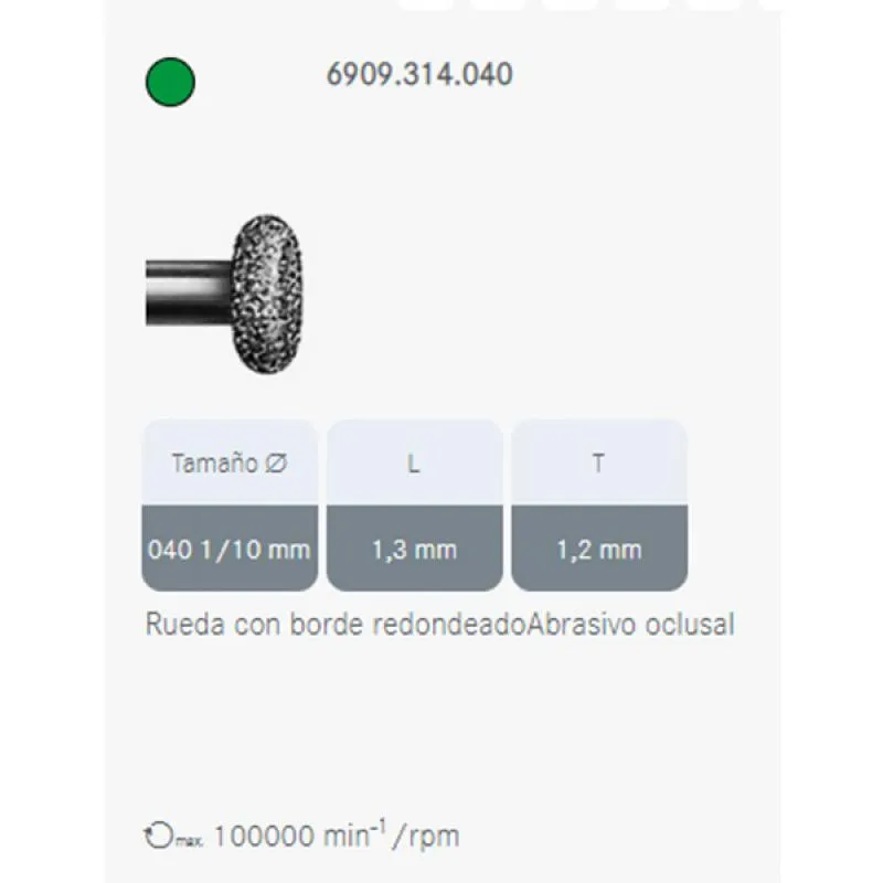 FRESAS DIAMANTE KOMET FG - 6909.314.040 GRANO GRUESO 5UDS