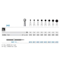 FRESA DIAMANTE BOLA PIEZA DE MANO 242.109