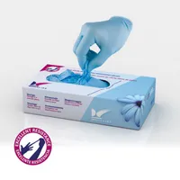 GUANTES DE NITRILO AZULES SIN POLVO 