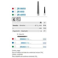 FRESAS DIAMANTE KOMET FG - ZR850.314.016 5 UDS. ZIRCONIO