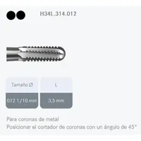 FRESAS CARBIDE KOMET FG - H34L.314.012 5UDS. P/CORONASMETAL