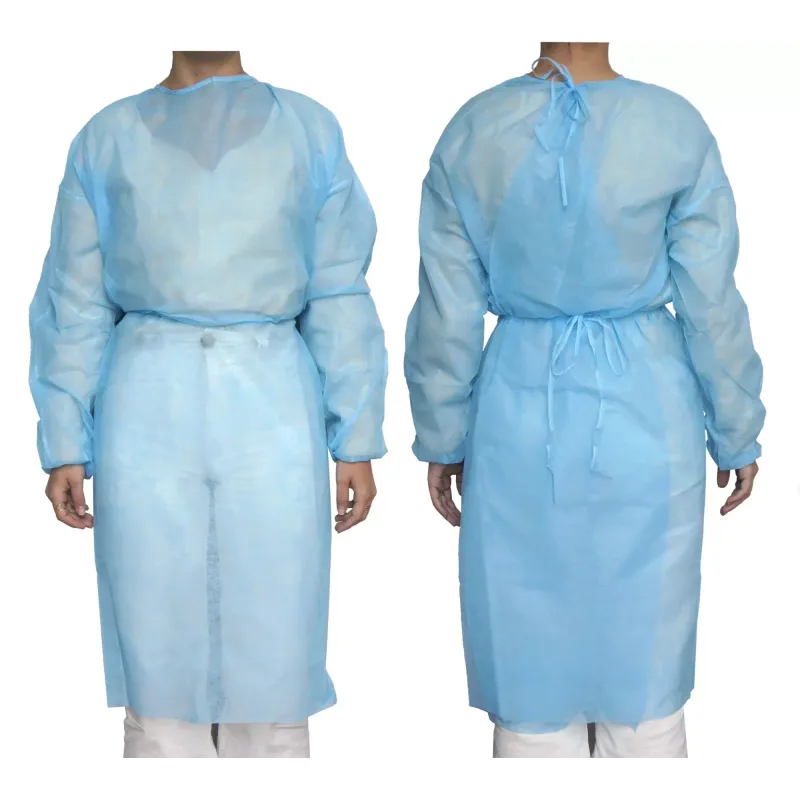 BATA IMPERMEABLE CELESTE CON PUÑOS ALLE 10 UDS